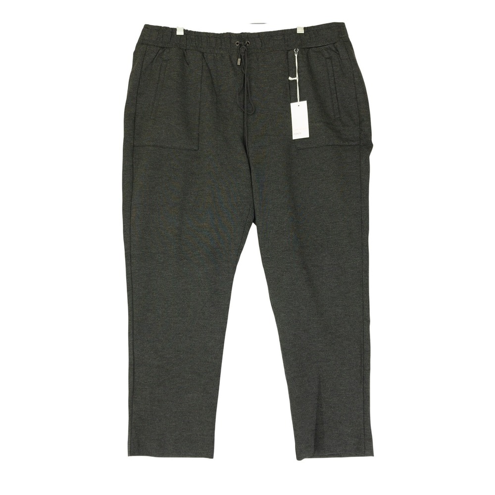 Lane Bryant Ponte Ankle Pants Womens 14/16 Gray Stretch Elastic Waist Drawstring